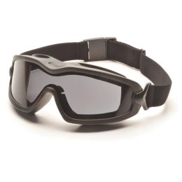 Pyramex V2G-Plus Goggles Black Strap Gray Dual AF Lens